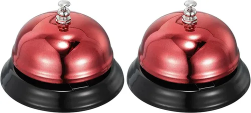 Vista 6 de uxcell Campana de escritorio, campana de cena de 2.56 pulgadas para restaurantes, campana de servicio, azul