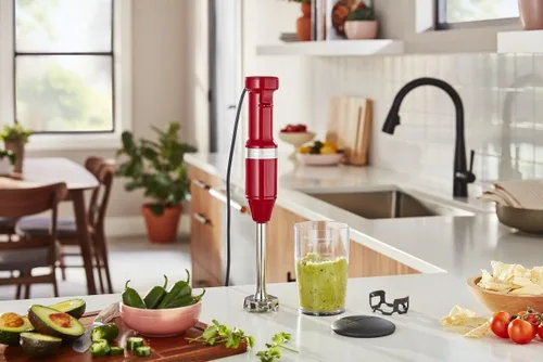 Vista 4 de KitchenAid Batidora de mano con cable de velocidad variable KHBV53, rojo imperio (paquete de 2)