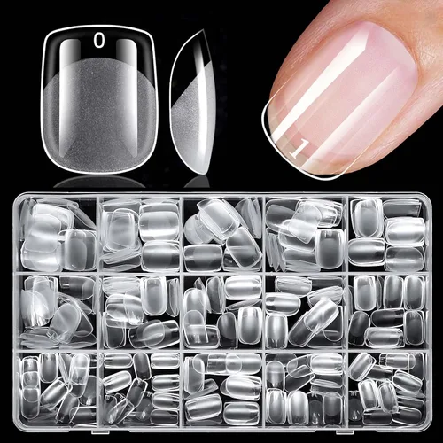 Vista 12 de 420 puntas de uñas cuadradas medianas, uñas postizas medianas