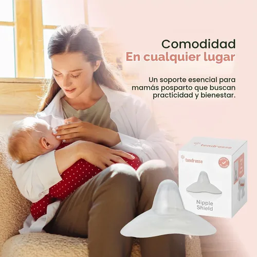 Vista 7 de Tendresse - Protector de pezón de silicona de 0.98 pulgadas para amamantar, alivio del dolor para pezones doloridos, protector de lactancia suave