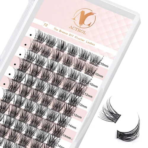 Vista 39 de ACTROL Pestañas de anime con forma de pluma, extensiones de racimo de pestañas naturales de manga individual