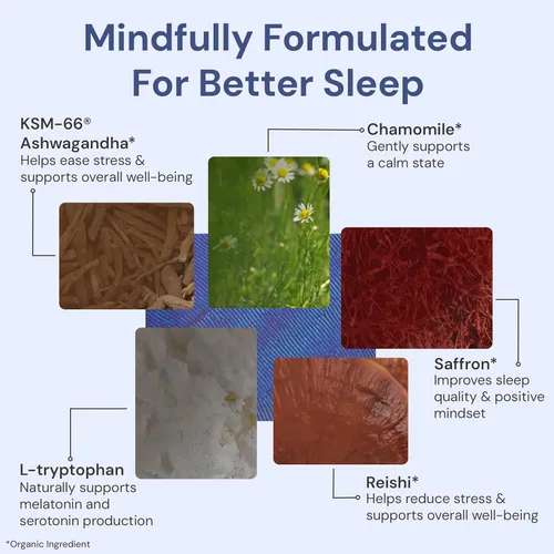 Vista 4 de ION* Intelligence of Nature Ashwagandha - Mezcla de bebida en polvo Ashwagandha Calm Sleep Aid para una noche reparadora con magnesio y L teanina