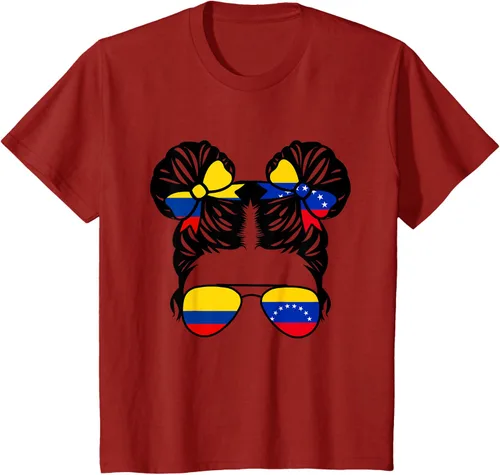 Vista 70 de Camiseta Half Colombian Half Venezolan Girl Colombia Kids Heritage, Gris