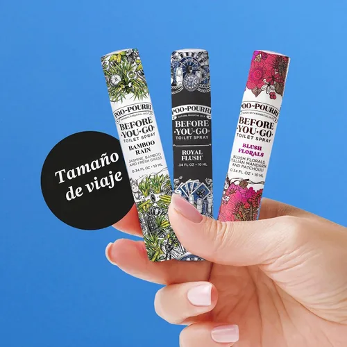 Vista 4 de Poo-Pourri Before-You-Go - Aerosol para inodoro, tamaño de viaje, 10 mL, paquete de 5