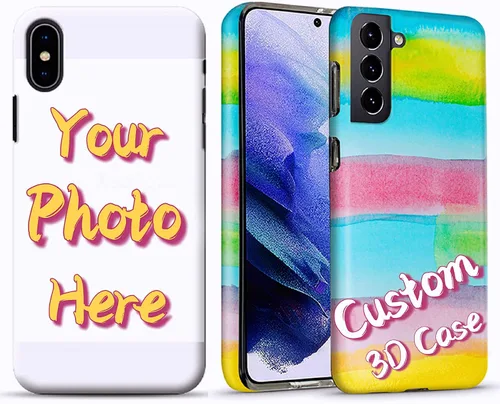 Vista 2 de Funda de plástico duro 3D para teléfono compatible con OPPO R17 Find X2 X3 F17 F17 F9 A72 Reno 8 7 6 Realme 8 Pro, personaliza imagen delgada y dura