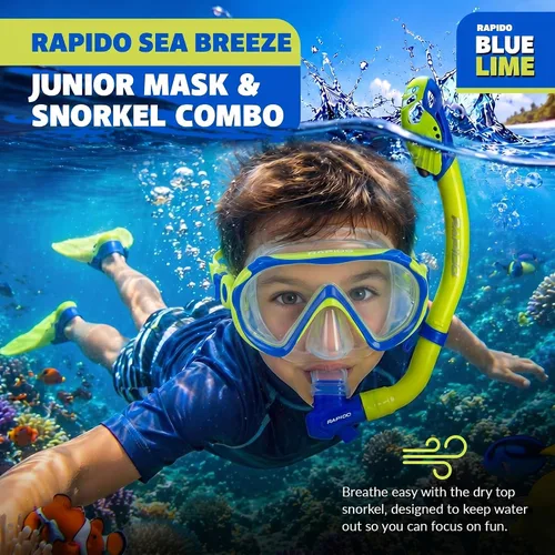 Vista 3 de Rapido Sea Breeze Marine Junior Mask, Fins and Snorkel Set