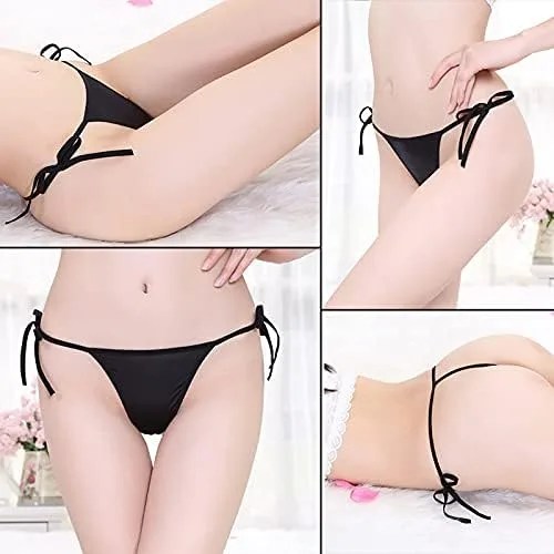 Vista 6 de Zerolove Paquete de 4 tangas de algodón de talla grande, tanga sexy para mujer
