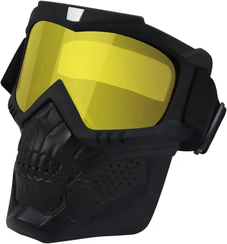 Vista 13 de LJDJ Gafas de motocicleta con máscara extraíble – Gafas de motocross ATV Anti-UV ajustables MX Riding Offroad Ciclismo Moto Gafas protectoras Racing