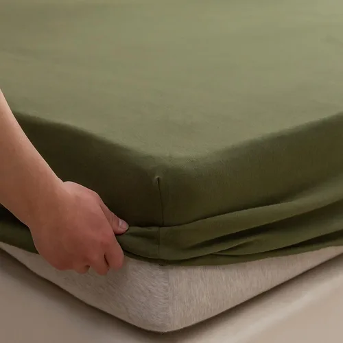 Vista 50 de PURE ERA Sábana bajera ajustable de algodón de punto de jersey (sin sábana encimera ni fundas de almohada) con bolsillo profundo de hasta 15 a 20