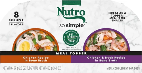 Vista 13 de Nutro So Simple Complemento de comida húmeda para perros, receta de pollo en caldo de huesos, bandejas de 2 onzas (10 unidades, paquete de 1)