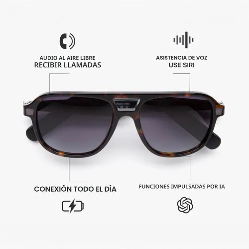 Vista 2 de Eddie Bauer Anteojos Inteligentes para Hombre con Bluetooth, Anteojos Inteligentes con Lentes Polarizadas UV400, Altavoces de Oreja Abierta