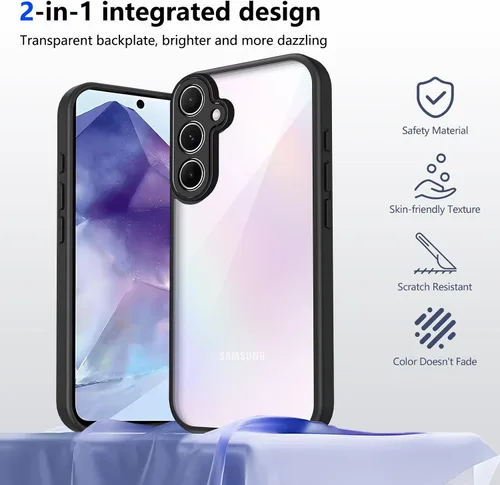 Vista 133 de Funda magnética transparente compatible con Xiaomi 17T, color negro 2 en 1 PC + TPU cubierta de teléfono a prueba de golpes, carcasa protectora