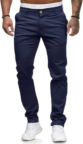 Vista 8 de Hungson - Pantalones de mezclilla para hombres, ajustados, elásticos, de ajuste delgado, casuales, con teñido, pantalones de mezclilla de moda rectos