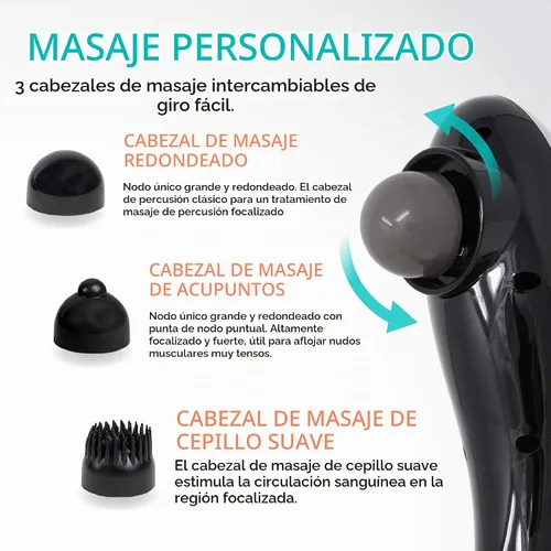 Vista 4 de Daiwa Felicity Tapping Pro - Masajeador de tejido profundo de mano para espalda, cuello, hombro, pierna, pantorrilla con mango de extensión, apto