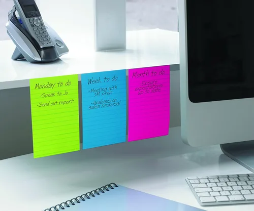 Vista 2 de Post-it Notas 4.921 in x 7.874 in Super Sticky Notas Pad 3.976 in x 5.984 in (paquete de 3)