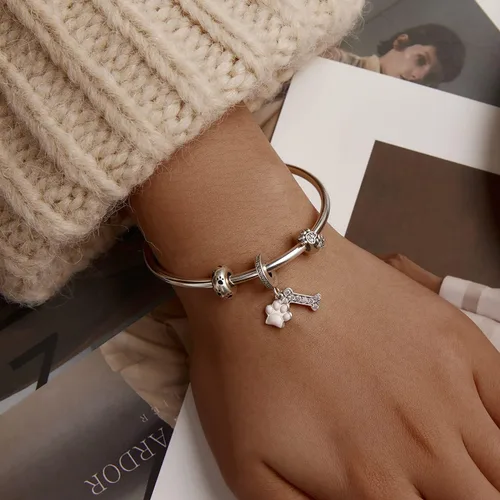 Vista 4 de BISAER Colgantes de plata de ley 925 para pulseras, tapones