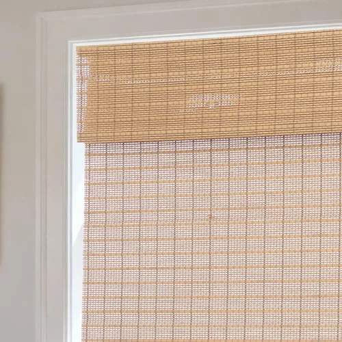 Vista 10 de Persianas Romanas de Bambú, Persianas de Madera Tejida Personalizadas sin Cordón, Persianas de Bambú Natural con Filtrado de Luz Natural