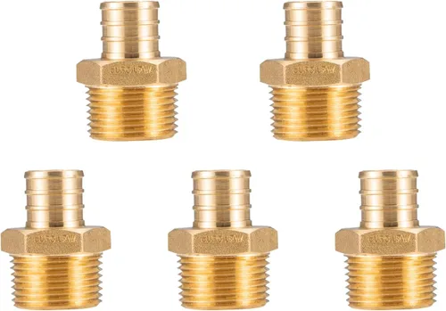 Vista 10 de (5 unidades) Adaptador de rosca NPT hembra de 3/4 pulgadas PEX x 3/4 pulgadas F1807, conector de engarce de latón LF para tubería PEX-b