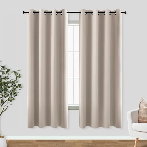 Vista 86 de KOUFALL Cortinas de Baño Aqua para Ventana, Juego de 2 Paneles Decoración Costera Cortinas Cortas Opacas para Ventana Pequeña de Cocina Puerta