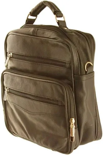 Vista 2 de Large Men's Women's Cowhide Leather Messenger Shoulder Unisex Cross-Body Organizer w Built-in Wallet CC Change ID
