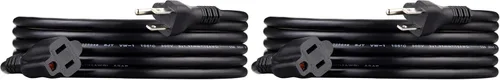 Vista 35 de Amazon Basics - Cable de extensión de 3 pies, extensor de toma de 3 clavijas, cable de extensión para interiores, 13 amperios, 125V, color negro
