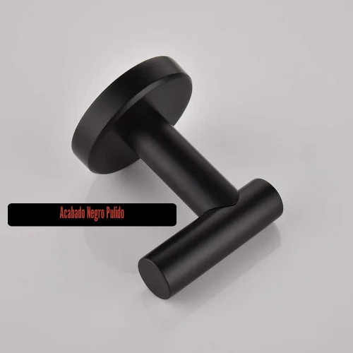Vista 9 de JQK TH100-PB-P2 - Gancho negro para toallas de baño, cocina, garaje, montaje en la pared (paquete de 2), acero inoxidable 304 negro mate, TH100-PB-P2