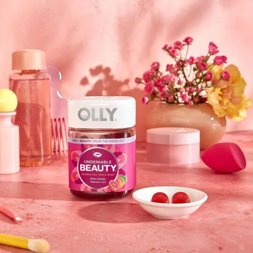 Vista 7 de OLLY Undeniable Beauty - Gomitas de belleza para el cabello, piel, uñas; con biotina, vitamina C, queratina; suplemento masticable, sabor pomelo