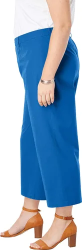 Vista 5 de Jessica London Pantalones cortos de popelina elásticos de pierna ancha para mujer