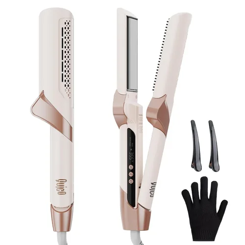 Vista 8 de Quico - Alisador de aire para el cabello mejorado, 100-240 V, doble voltaje, flujo de aire de alta velocidad, alisador y rizador 2 en 1, alisador