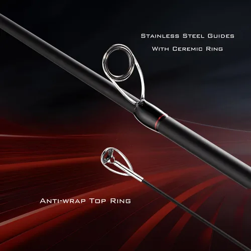 Vista 8 de EOW XPEDITE LITE Cañas de Pescar Telescópicas Portátiles y Combo, Cañas de Pesca de Spinning y Casting, Blanks de Caña de Carbono 24T, Punta