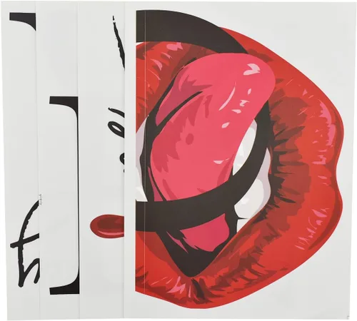 Vista 6 de Maydahui Adhesivo de pared sexy de labios rojos con texto en inglés "Love Everything", calcomanías de pared con texto en inglés "Love Everything