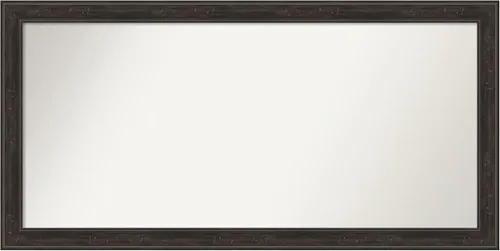 Vista 136 de Amanti Art Espejo de baño marrón para sobre el fregadero, 24 x 24 pulgadas, espejo de tocador cuadrado marrón Caleb, marco de madera rústica