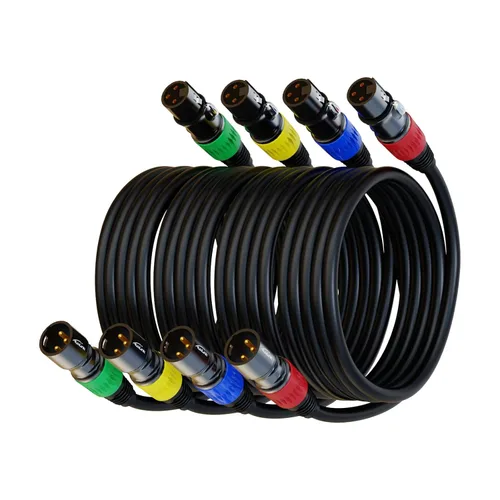 Vista 12 de 25 pies de cable de micrófono XLR 2Pack - 3 pines macho a hembra bañados en oro, compatible con micrófonos, sistemas de altavoces, iluminación