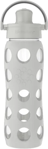Vista 10 de Lifefactory Botella de agua de vidrio de 16 onzas con tapa abatible activa y funda protectora de silicona, melón Funda protectora de silicona