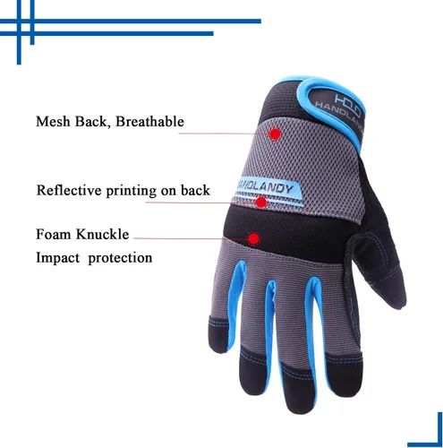 Vista 2 de HANDLANDY HLDD Work Gloves Women, Safety Work Gloves Touchscreen Working Glove for Mechanic, Gardening, Construction, DIY