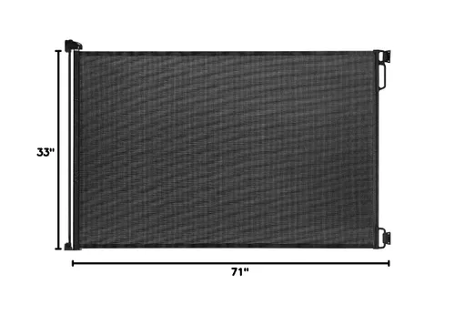 Vista 10 de EasyBaby Puertas retráctiles extra anchas para bebé, 33 pulgadas de alto, se extienden hasta 71 pulgadas de ancho, seguridad negra/niños, puertas
