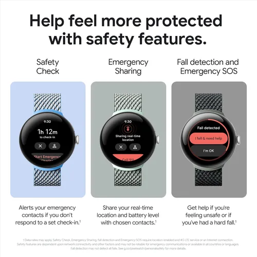 Vista 6 de Google Pixel Watch 2 con lo mejor de Fitbit y Google - Seguimiento de frecuencia cardíaca, gestión del estrés, características de seguridad - Reloj