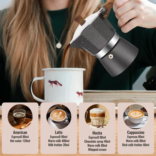 Vista 80 de Cafetera clásica de aluminio para 3 tazas Azul