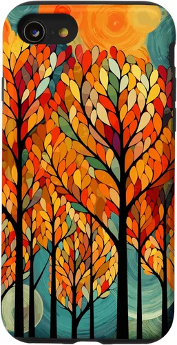 Vista 18 de iPhone 16 Otoño y coloridas hojas y árboles de otoño, funda temática de color de otoño