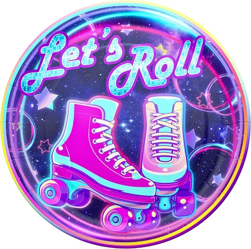 Vista 3 de Paquetes de suministros para fiestas de patinaje sobre ruedas (100 piezas para 16 invitados), fiesta de patinaje sobre ruedas, suministros de fiesta