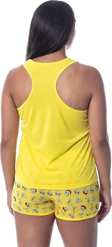Vista 4 de Nickelodeon Bob Esponja SquarePants - Conjunto de pijama sin mangas para mujer