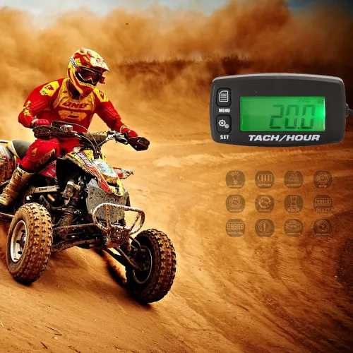 Vista 4 de Tacómetro de motor pequeño, medición de RPM, medidor digital de horas, para barco, motocicleta, motosierra, motocicleta, motocross, quitanieves
