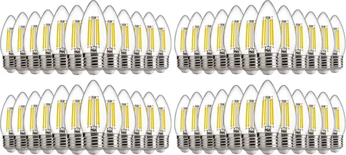 Vista 15 de FLSNT Bombillas LED de Araña Equivalentes a 40W, Bombillas LED Ámbar Regulables B11 E26 Base de Candelabro, 2200K Blanco Cálido, 330LM, Paquete de 6