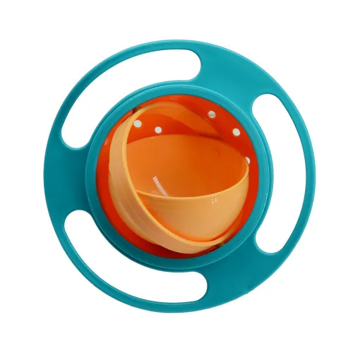 Vista 12 de ZTL Gyro Bowl 360 Dgree - Cuenco giroscópico resistente a derrames con tapa 3 piezas (azul+verde+rosa)