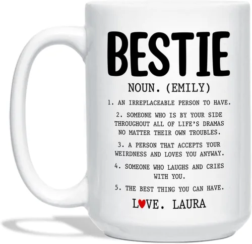 Vista 14 de Tazas de café blancas personalizadas con nombre, taza con nombre personalizado con inicial, taza de cerámica floral personalizada, regalo