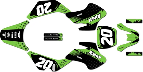 Vista 5 de Kit de gráficos para Kawasaki KDX50 KDX 50 (todos los años), serie Spear azul 09 Mil-Dirt Pit Bike Calcomanías de motocicleta, calcomanía
