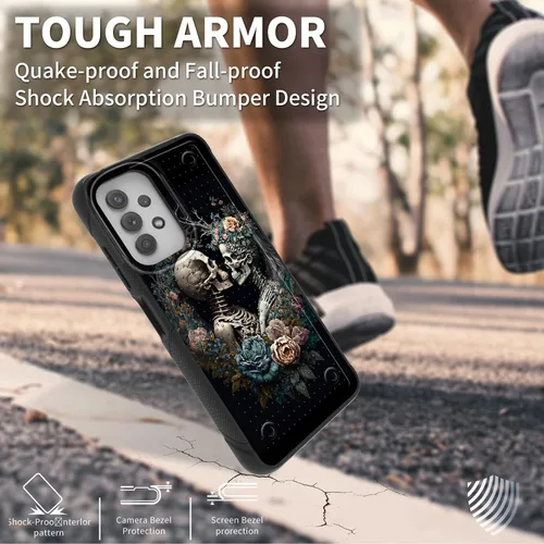 Vista 3 de Funda de teléfono para Samsung Galaxy A23 5G/A04/A04S/A13 5G/A32 5G de doble capa [parte trasera texturizada antideslizante] Funda protectora de TPU