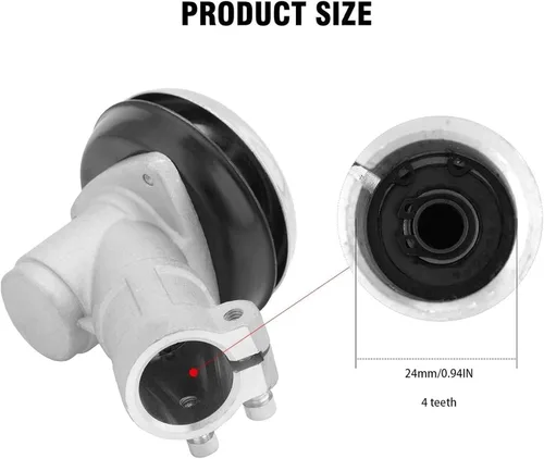 Vista 2 de Cabezal de engranajes de cortacésped de 0.945 in, 4/7/9/10 dientes, cabezal de engranajes universal para cortador de cepillo, accesorios