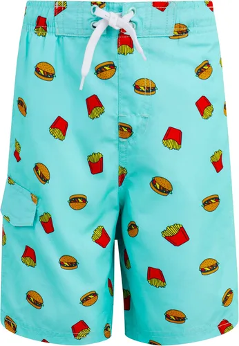 Vista 15 de Kanu Surf Boys' Tahiti Boys Swim Trunks with UPF 50+ Sun Protection-Quick Dry Boys Swimsuit Baja Azul Marino/Verde