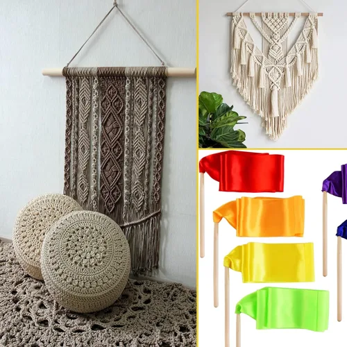 Vista 6 de Varillas de Clavija de Madera Tacos de Madera, 10 Piezas 1/2 x 12 pulgadas Varillas Redondas de Madera para Manualidades, Tacos de Macramé, Palos